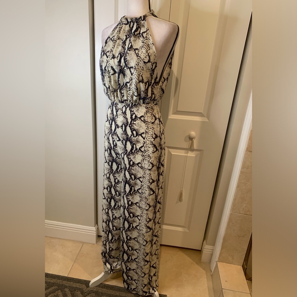 NWOT Endless Rose Python Pattern Halter Neck Jumpsuit - Picture 5 of 9